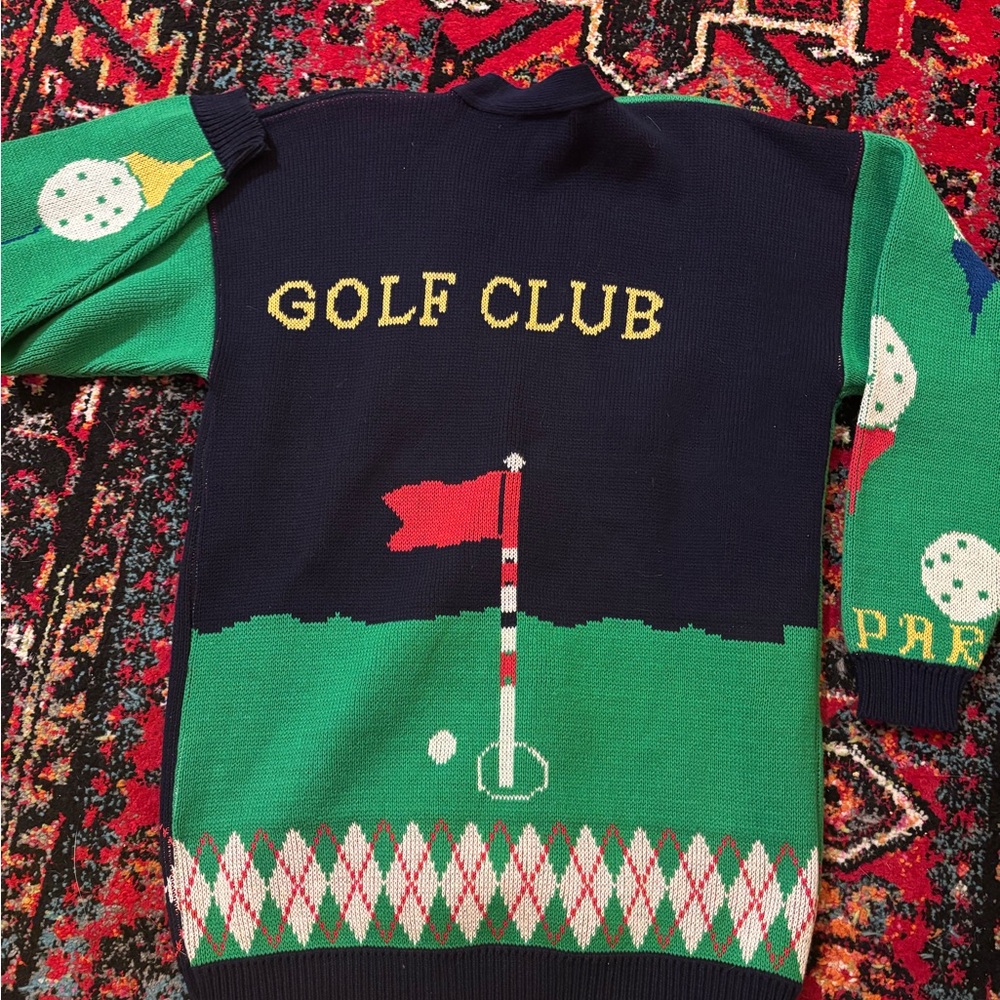 Vintage 80’s Golf Themed Cardigan - Picture 4 of 5